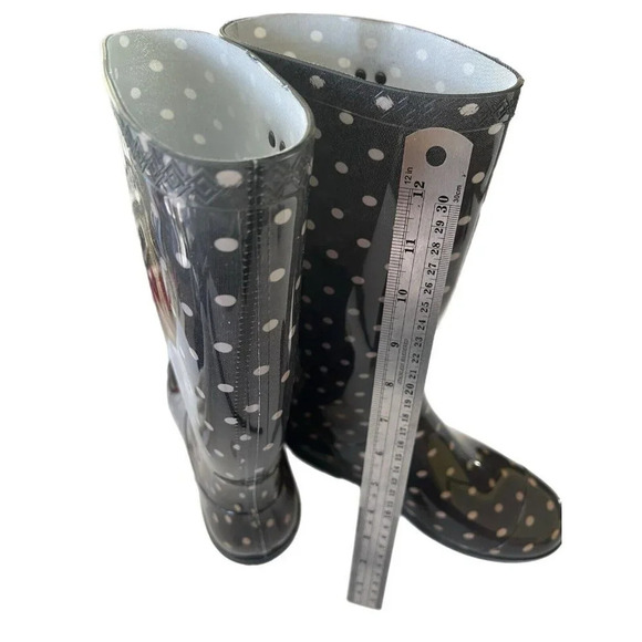 Ugg Boots Shaye Rain Rubber Boots Polka Dot Pull On Shoes Fur Lined Soles Size 6 - Picture 8 of 8